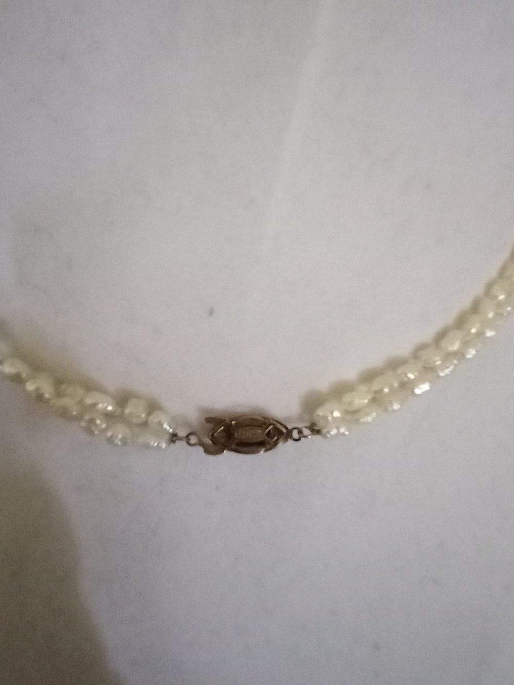Seed PEARLS Necklace in White with Silver Clasp